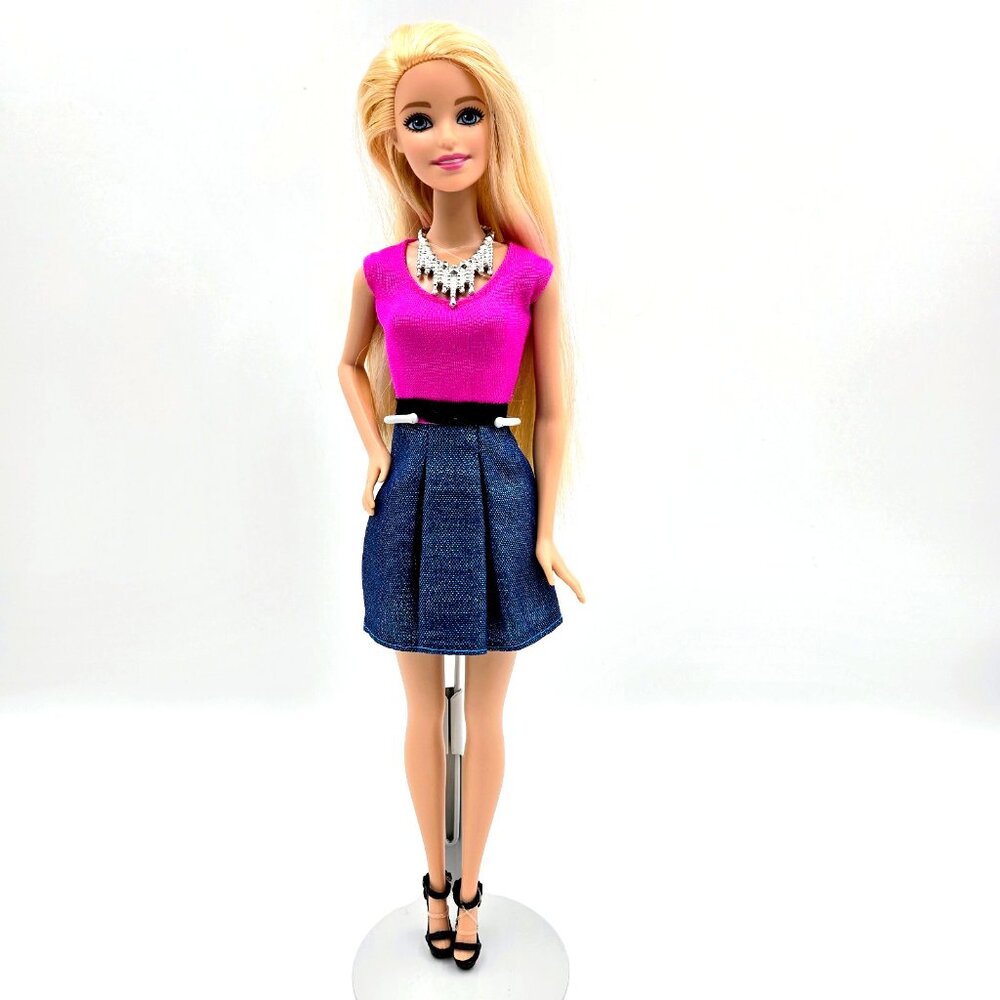 Mattel Barbie Glitter Hair Design Fashion Doll 2014 GCL18 Incomplete Read